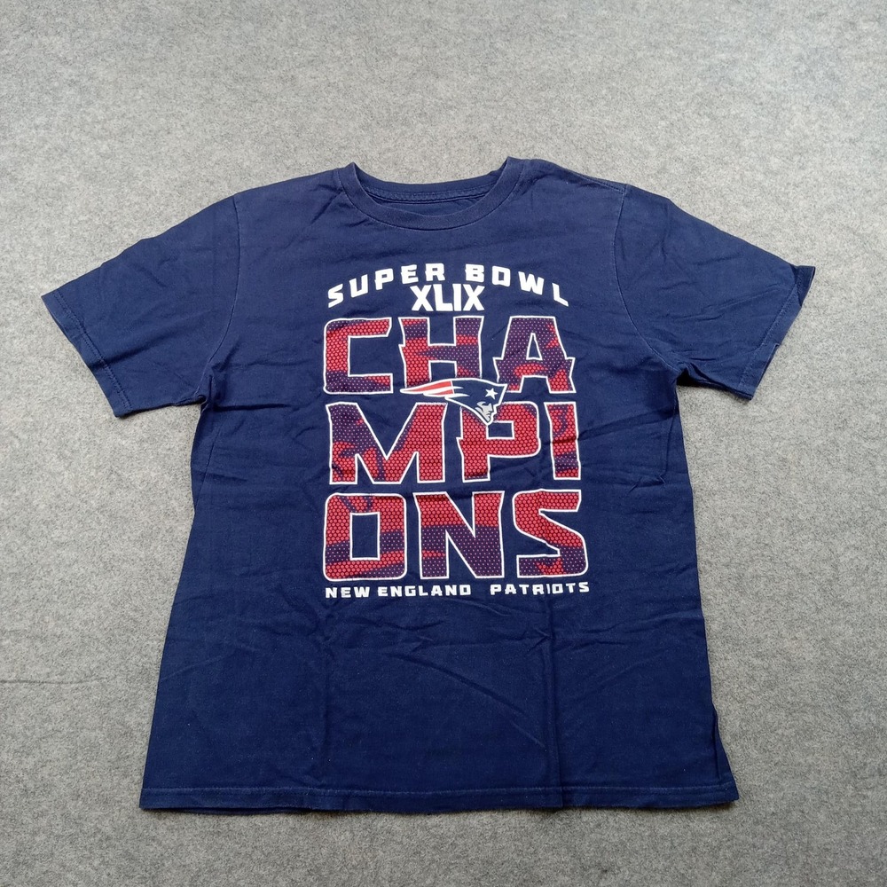 New England Patriots Shirt Mens XL Blue NFL Football Super Bowl XLIX Champs